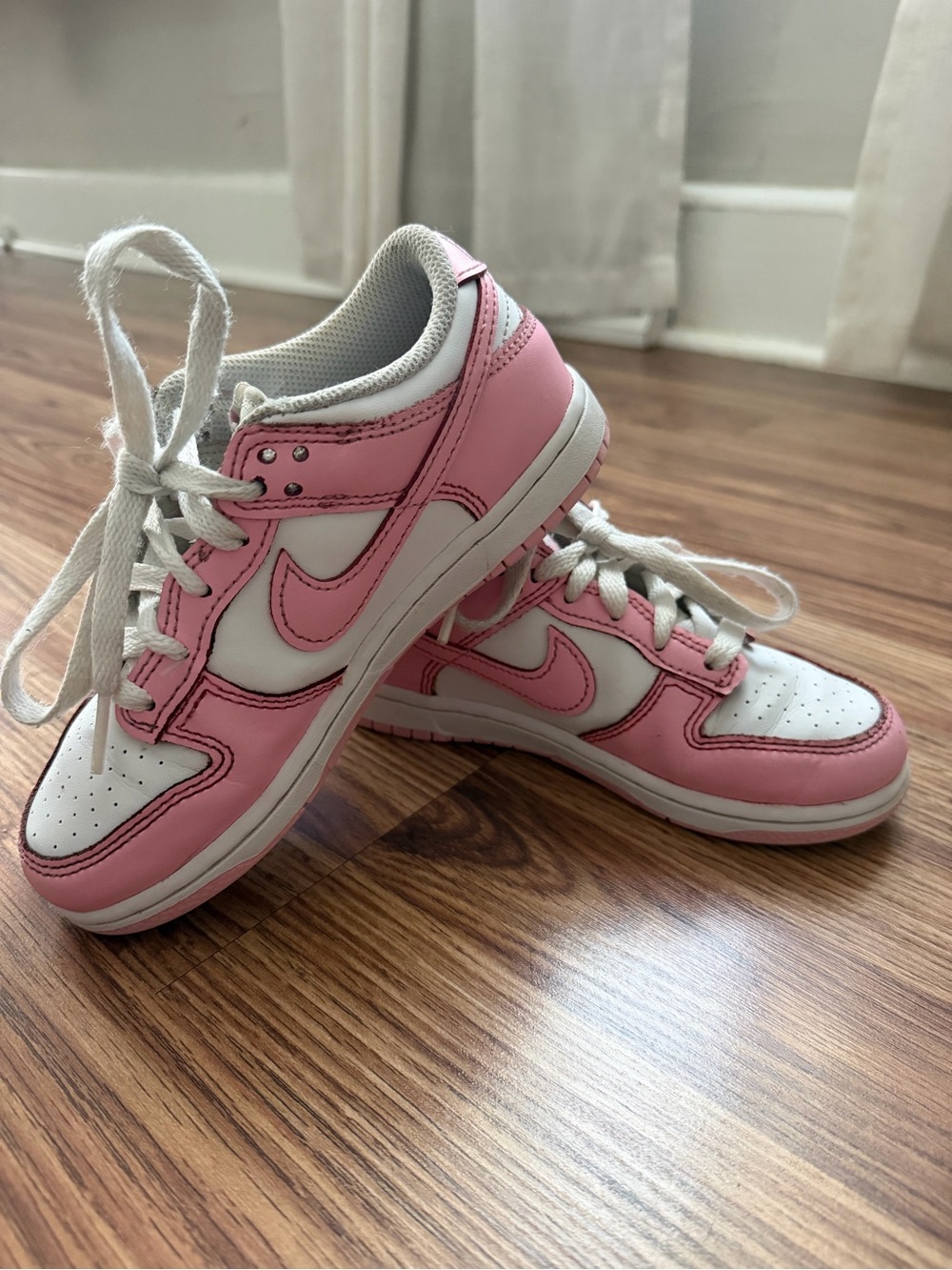 Nike Kids Pink and White Low-Top Sneakers 13c